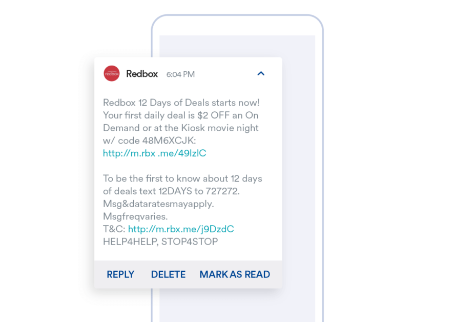SMS marketing done right by Redbox