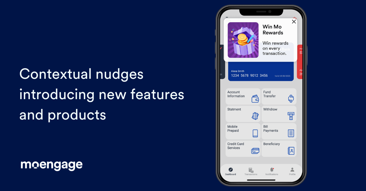 An example of a contextual nudge using MoEngage