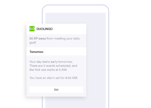 Duolingo example of push 