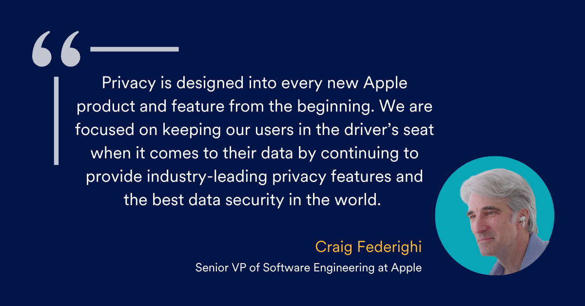 Craig Federighi, Senior VP of Software Engineering at Apple comments on Privacy