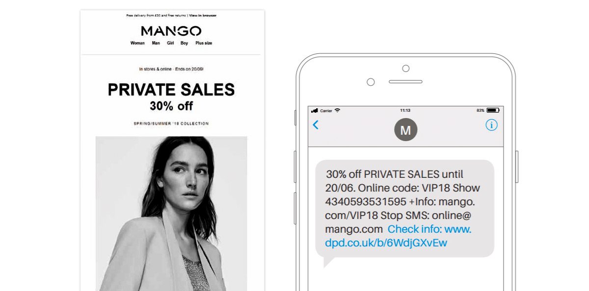 Mango promoting flash sales to drive urgency