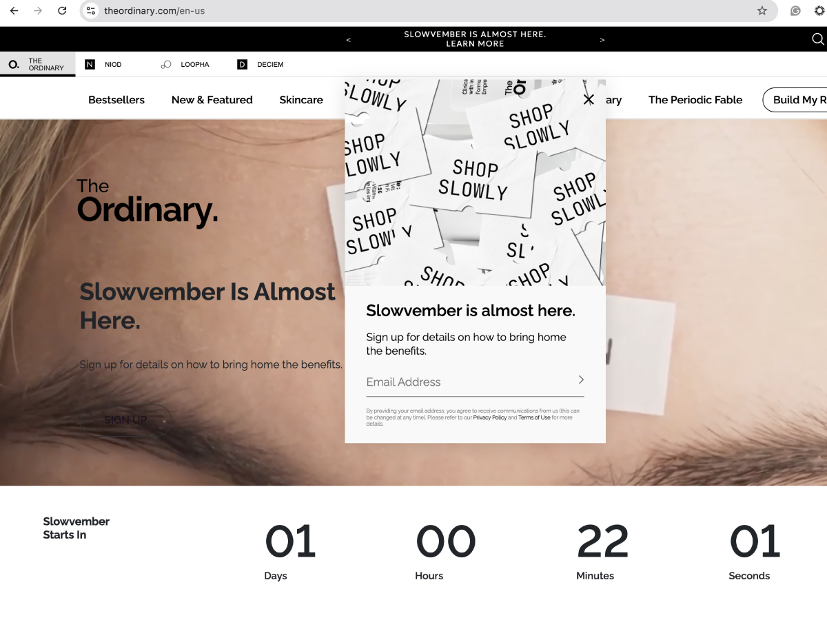 Unique black friday campaign ideas like The Ordinary