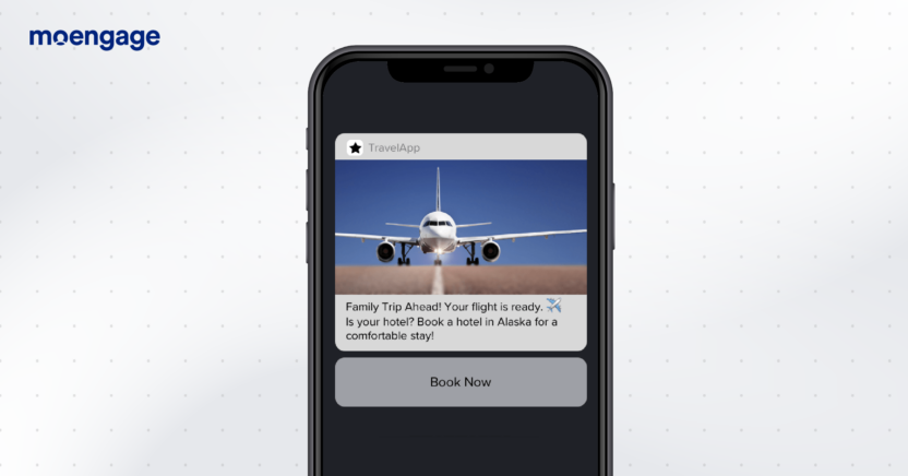 Example of a push notification for onboarding new customers that can be sent via MoEngage