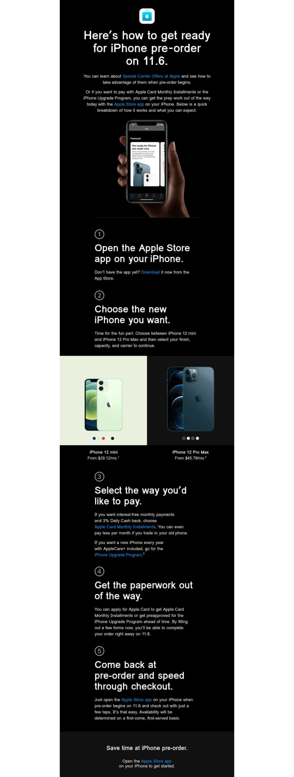 Apple's pre-order email for iPhone 12 sets a benchmark on many levels