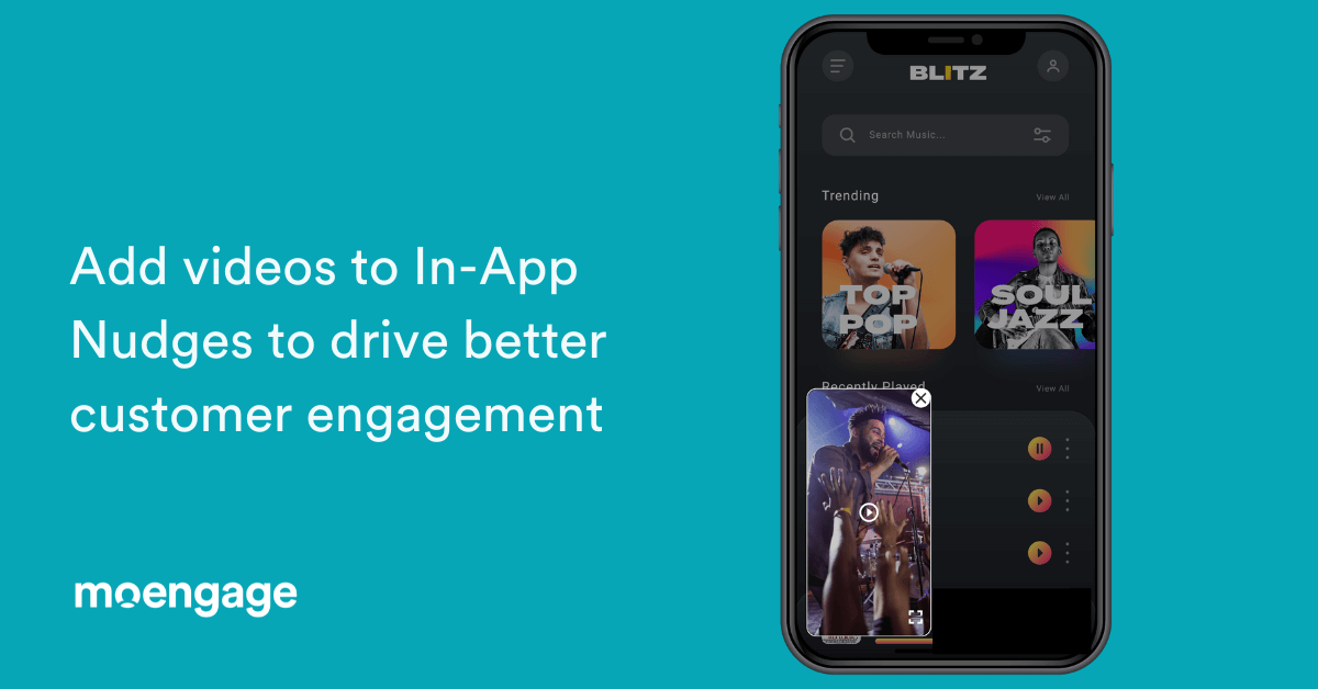 An example of how you can add videos to In-App Nudges for better customer engagement