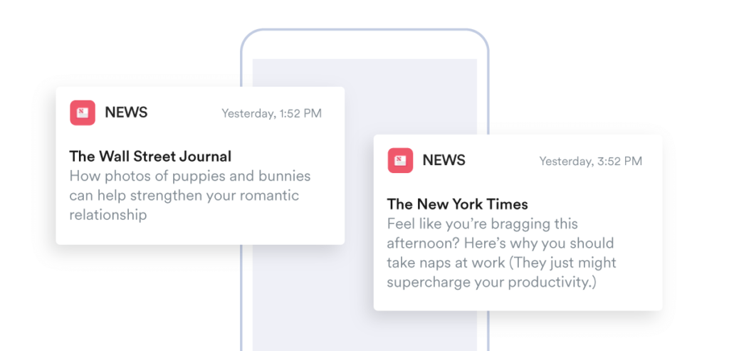 Narrative based push notifications