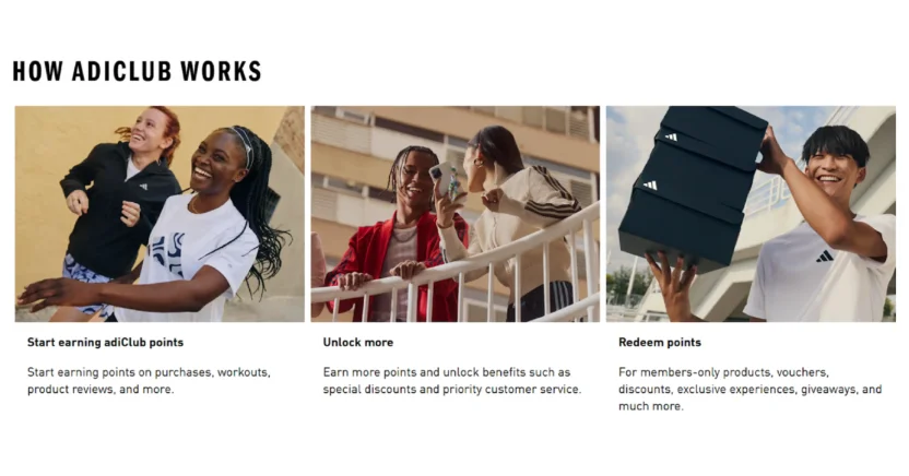 Adidas offers Adiclub as a customer loyalty program.