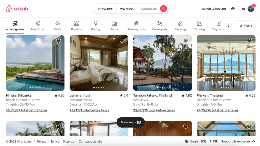 How travel and hospitality brand Airbnb uses website personalization