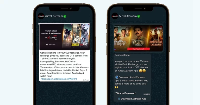 Airtel Xstream using WhatsApp marketing to increase adoption rate