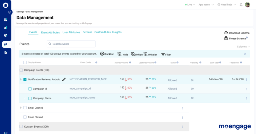 All new Data Management on MoEngage