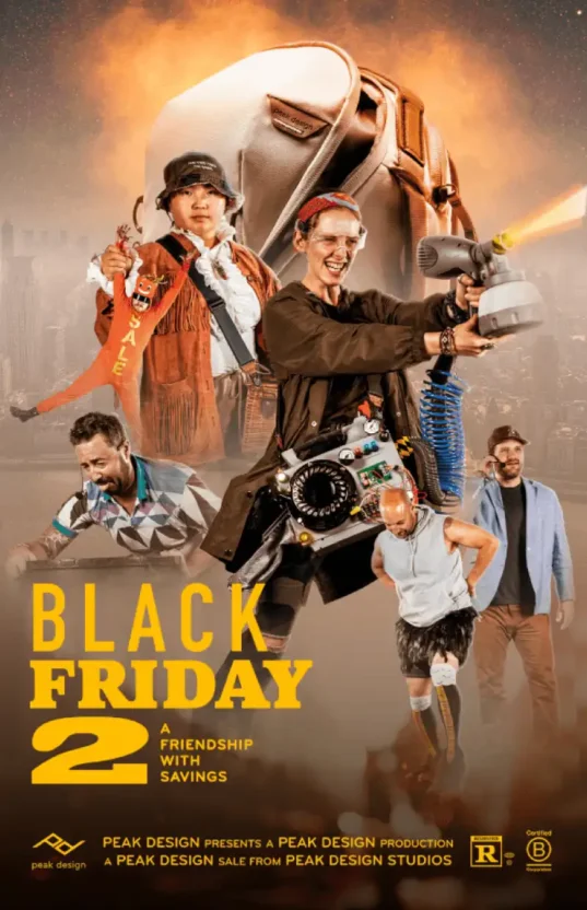 This Black Friday email is unique because the brand, Peak Design, promotes their short film, something their customers did not anticipate