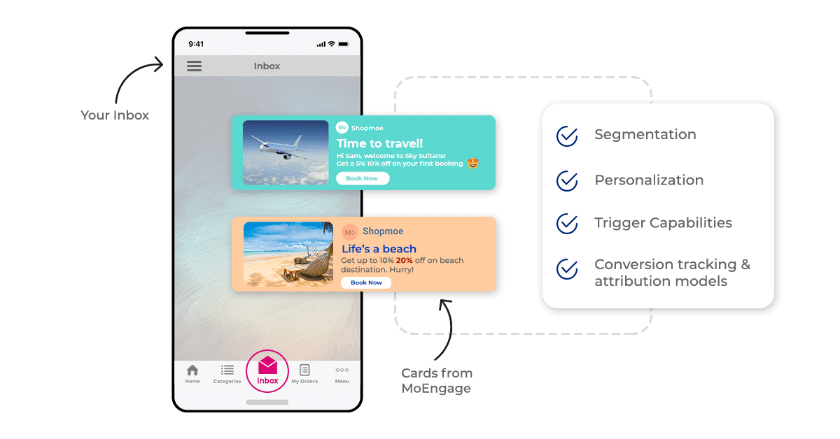 Cards power-packed with MoEngage capabilities