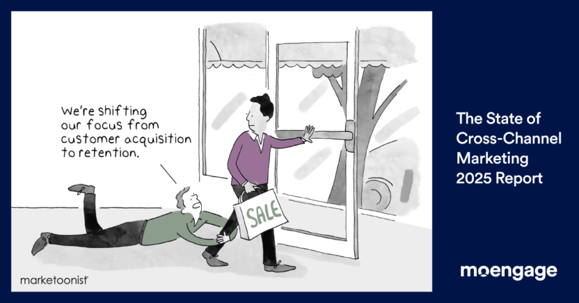 The State of Cross-Channel Marketing 2025 Report - Customer acquisition cartoon