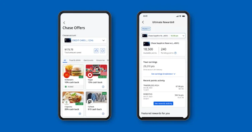 JPMorgan's Chase mobile banking app lets customers deposit checks, view transaction history, set alerts, and access offers and reward points