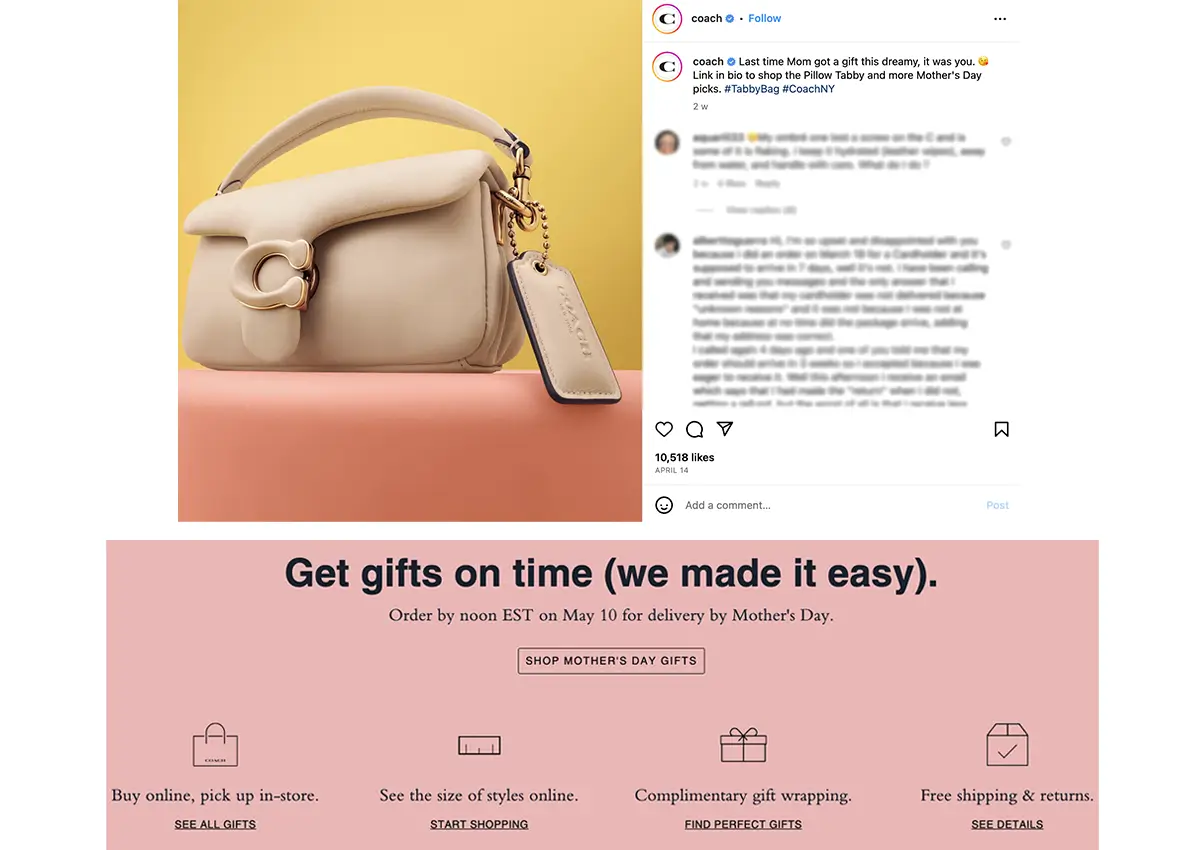 Coach Using Omnichannel Marketing to Promote it's Products and Services on Mother's Day