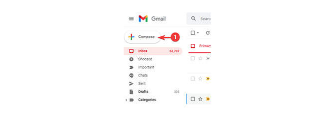 Drafting your email in the compose window