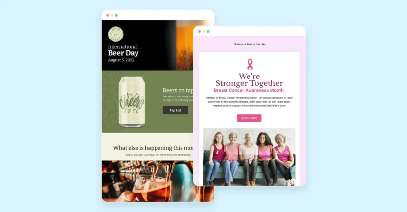Companies like Braze include Constant Contact that offers responsive email templates