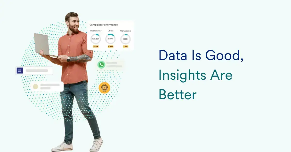 A man looking at marketing insights data on a computer