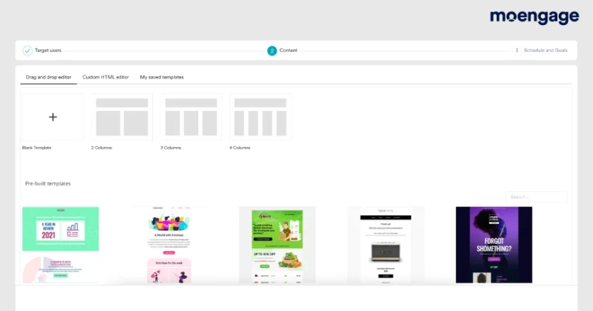The email marketing automation software platform you choose should offer a library of pre-built email templates