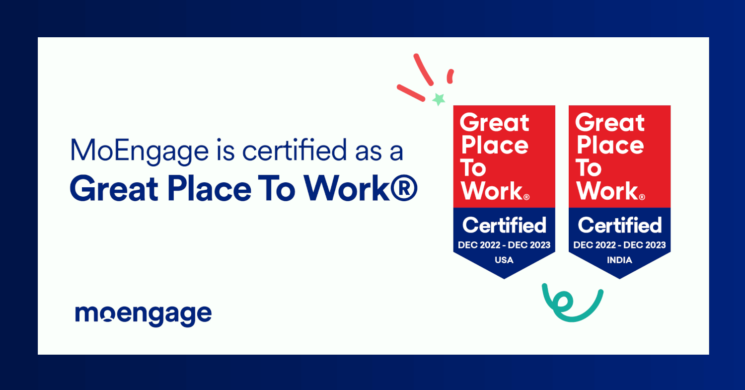 MoEngage Recognized as a 2023 Great Place to Work® in the US