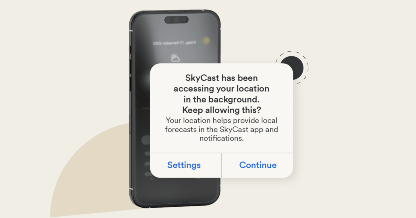 A mobile push notification asking permission to access user location