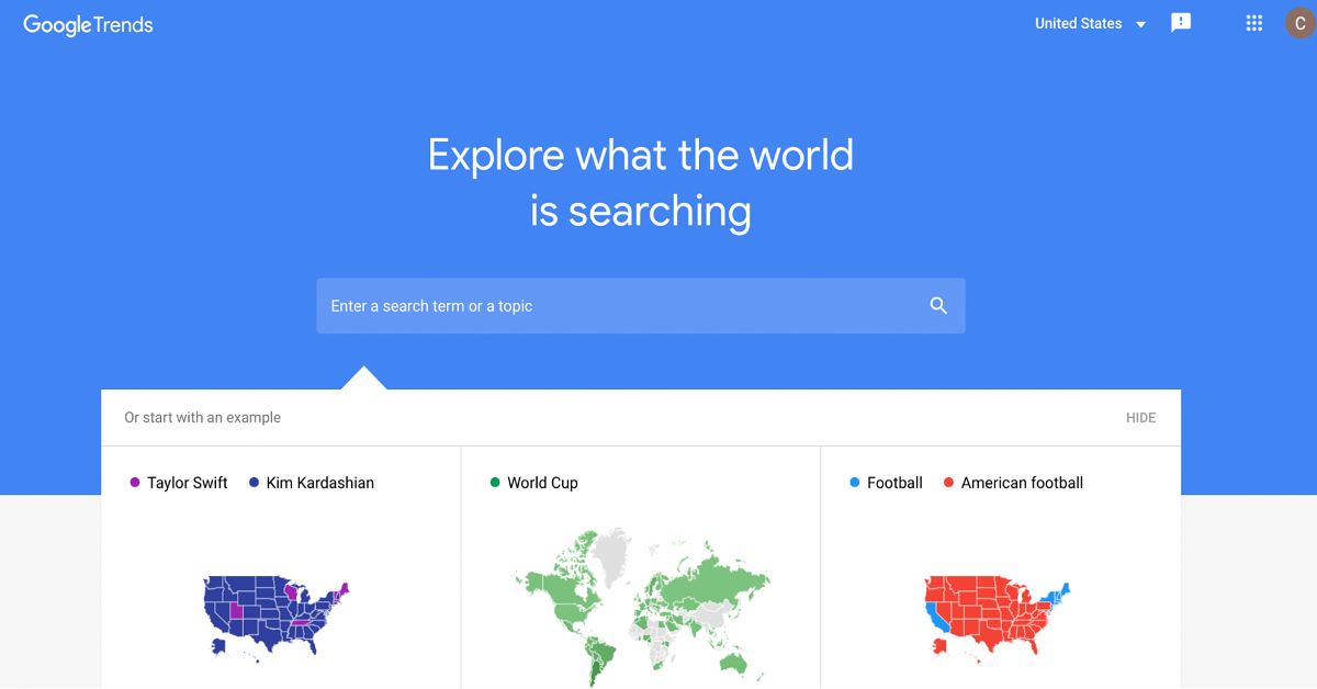Use Google Trends to understand what terms are trending in your country