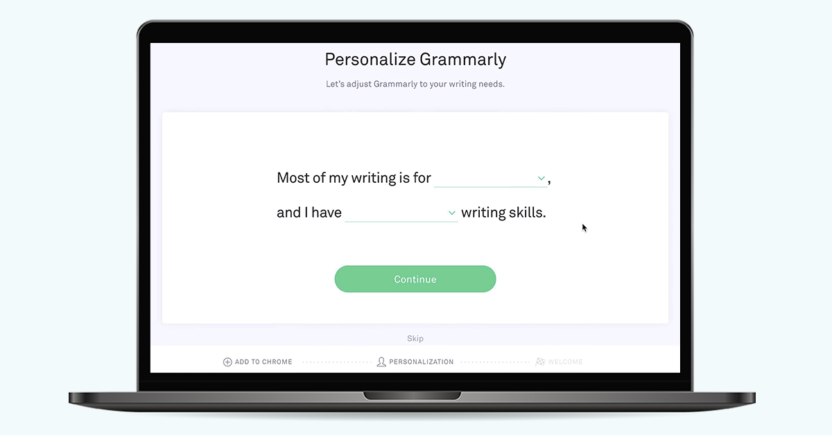 Grammarly’s onboarding is extremely usage-oriented