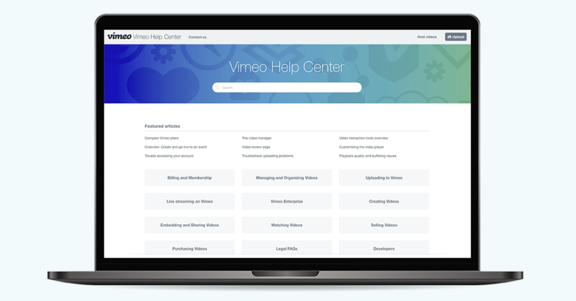 Vimeo has an illustrative help section for new customers