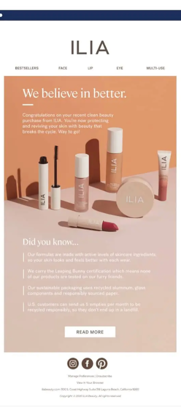 A referral-focused email from Ilia.