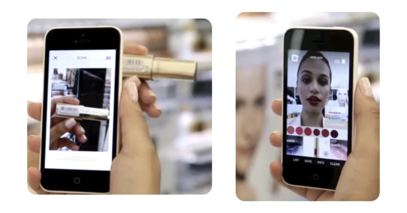L'Oreal's Makeup Genius app uses Augmented Reality (AR) to let customers try on makeup virtually