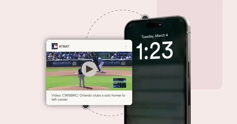 Video push notification from Major League Baseball on their app called At Bat