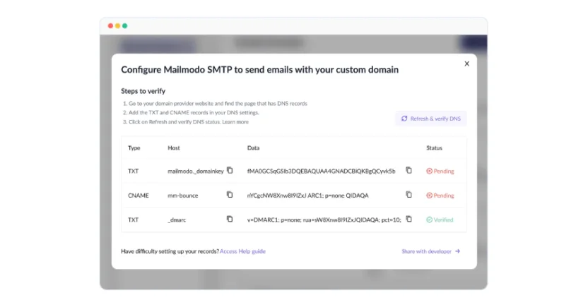 Mailmodo is a deliverability platform offering free email authentication tools