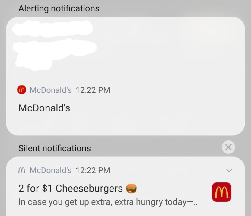 McDonald's Chrome push example