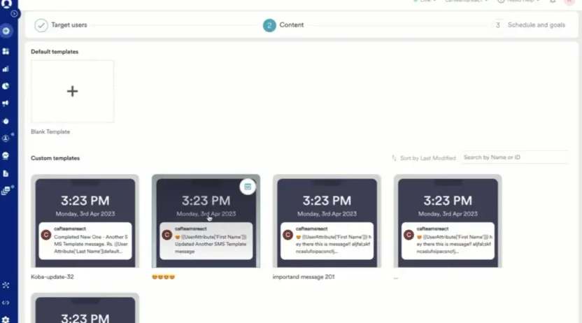 An example of how you can use MoEngage to quickly and easily create SMS templates