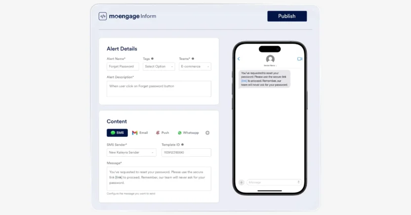 MoEngage Inform offers transactional messaging with an SLA of under 5 seconds 