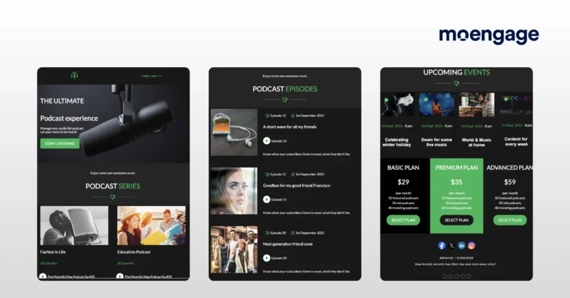 This template for email marketing from MoEngage is targeted at the customer acquisition stage