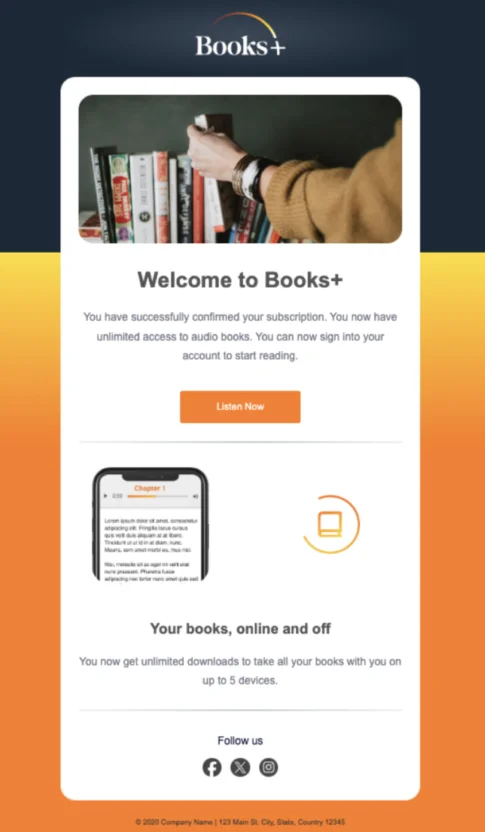 Use MoEngage's email marketing template to activate your customer's onboarding process
