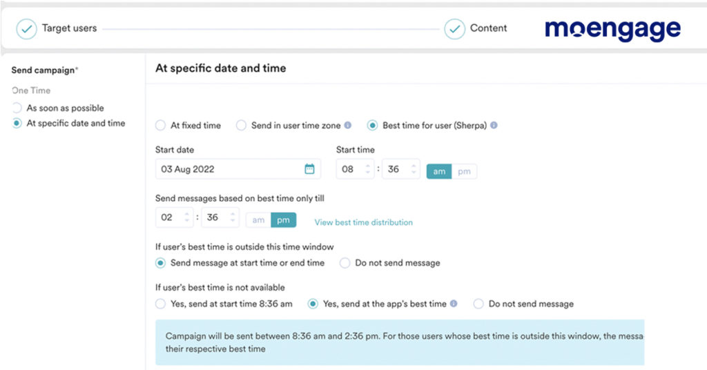 MoEngage's Merlin AI determines the best time to send messages