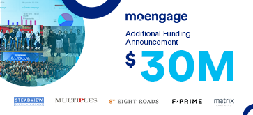 MoEngage Raises Additional Funding of $30M led by Steadview Capital, Achieves 120% Growth YoY