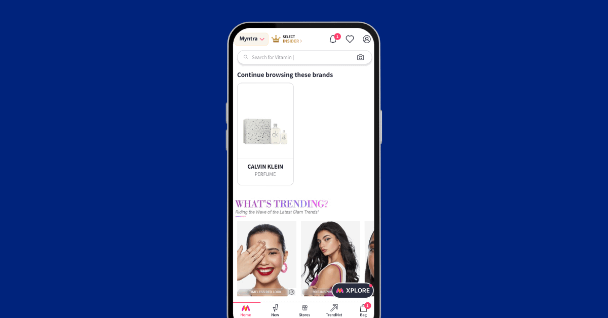 This image shows an example of trending products on an E-commerece app