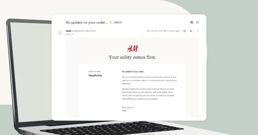 An order update from H&M