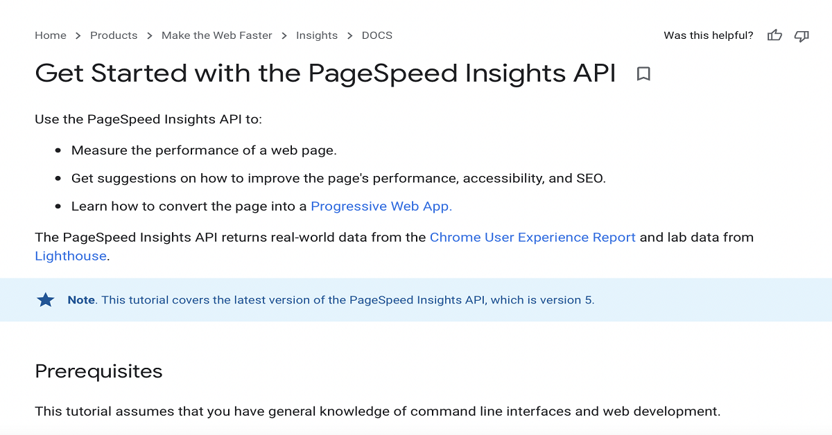 Use Page Speed Insights to understand why your website is performing well