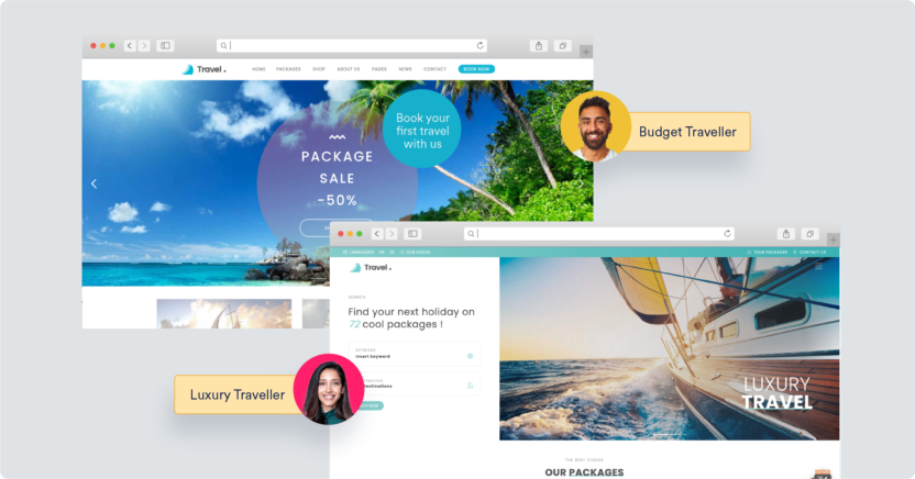 Website personalization for travel and hospitality brands