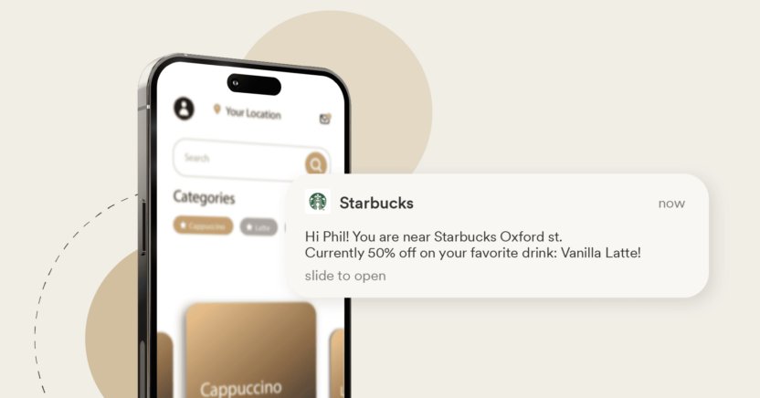 A geo push notification that is personalized to customer preferences