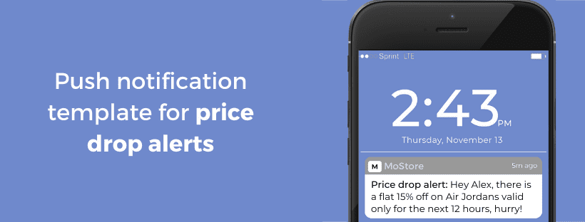 push notification template for price drop alerts