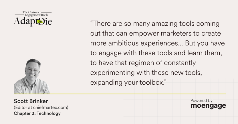 Scott brinker quote about the amazing tool options available to marketers today