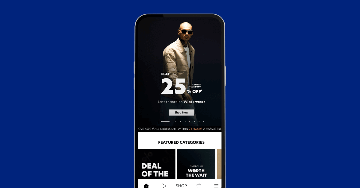 This image shows an example of a personalized offer on a E-commerece app