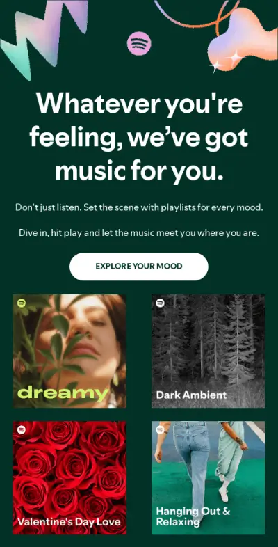 Personalized re-engagement email from Spotify