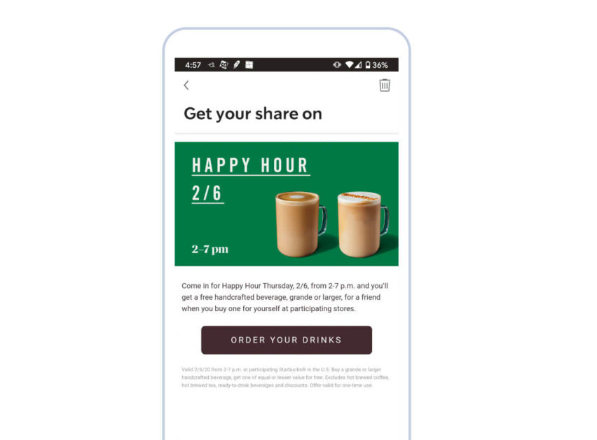 push notifications starbucks