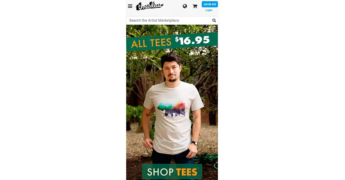 Threadless mobile app